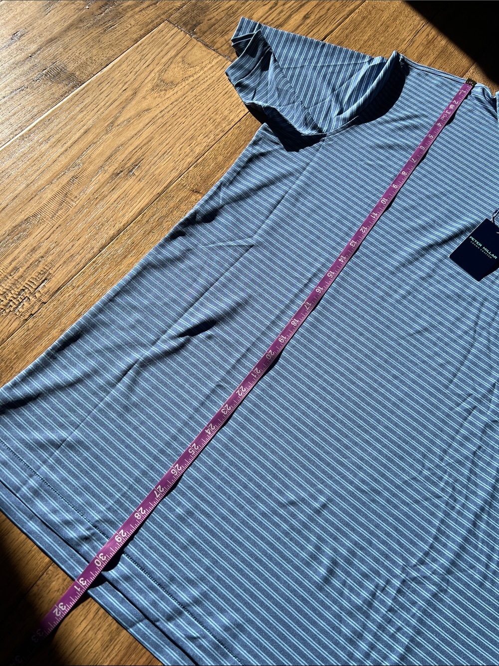 Brand New Peter Millar Crown Crafted Stretch Classic unique blue Striped Polo! - Picture 14 of 14
